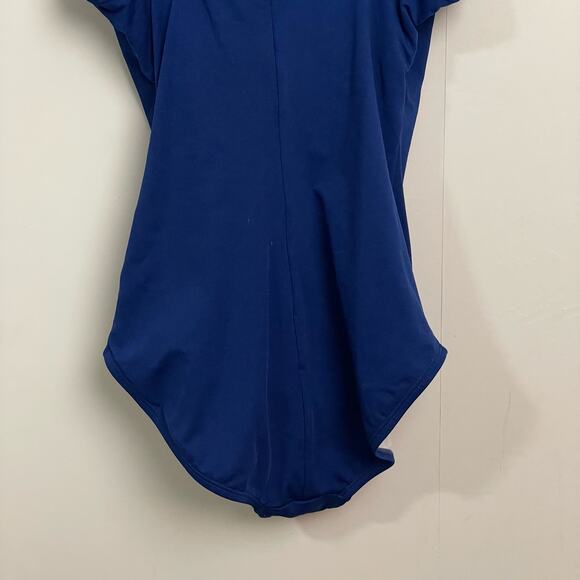 Speedo 12 Endurance one piece swimsuit royal blue ruched solid coconutgirl - Picture 7 of 9